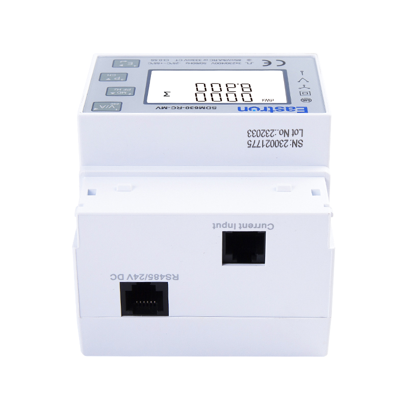 Din rail type three phase multi-function power meter, available for CT or Rogowski coil connection