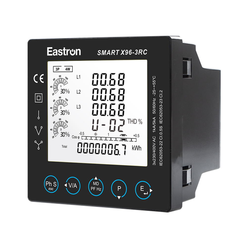 Rogowski Coils Connected Three Phase Multi-function Panel meters for Electricity Distribution