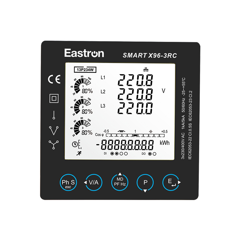 Rogowski Coil Connect 96x96 Panel Mounted Multi-function Power Analyzer