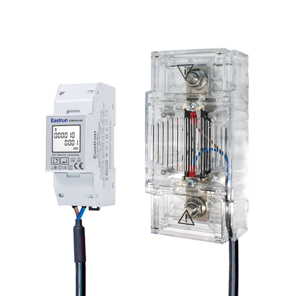 200A Current RS485 Modbus Din Rail Mounted MID DC Energy Meter with DC Shunt